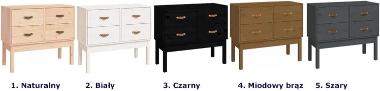 Czarna sosnowa komoda z szufladami S8-N97