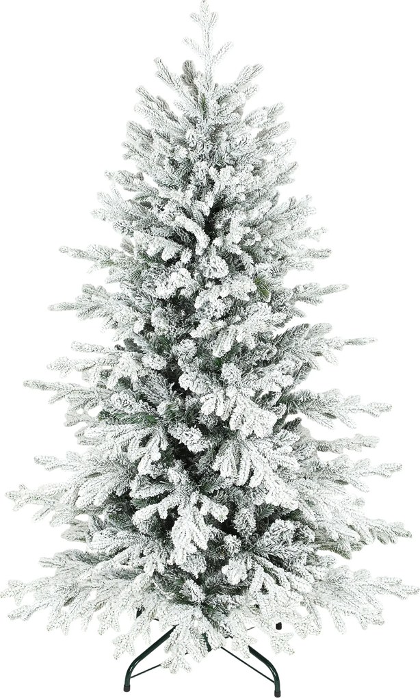 HOMCOM Sztuczna choinka, 150 cm, ze śniegiem, 1162 gałązek, ze składanym metalowym stojakiem | Aosom PL
