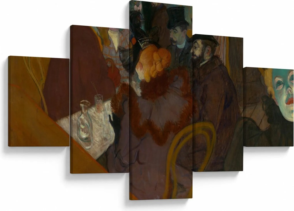 Obraz - Henri de Toulouse-Lautrec, At the Moulin Rouge, reprodukcje (125x70 cm)