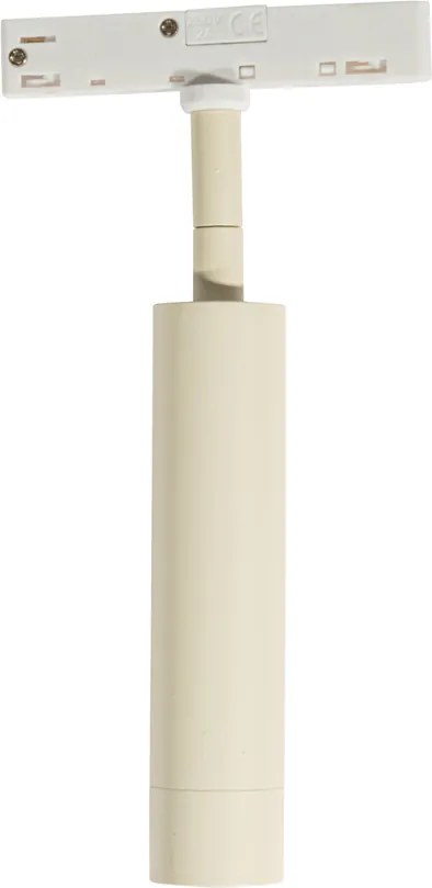 Nowoczesny reflektor Slimline Uzzy w kolorze beżowym i białym do systemu szynowego jednofazowego