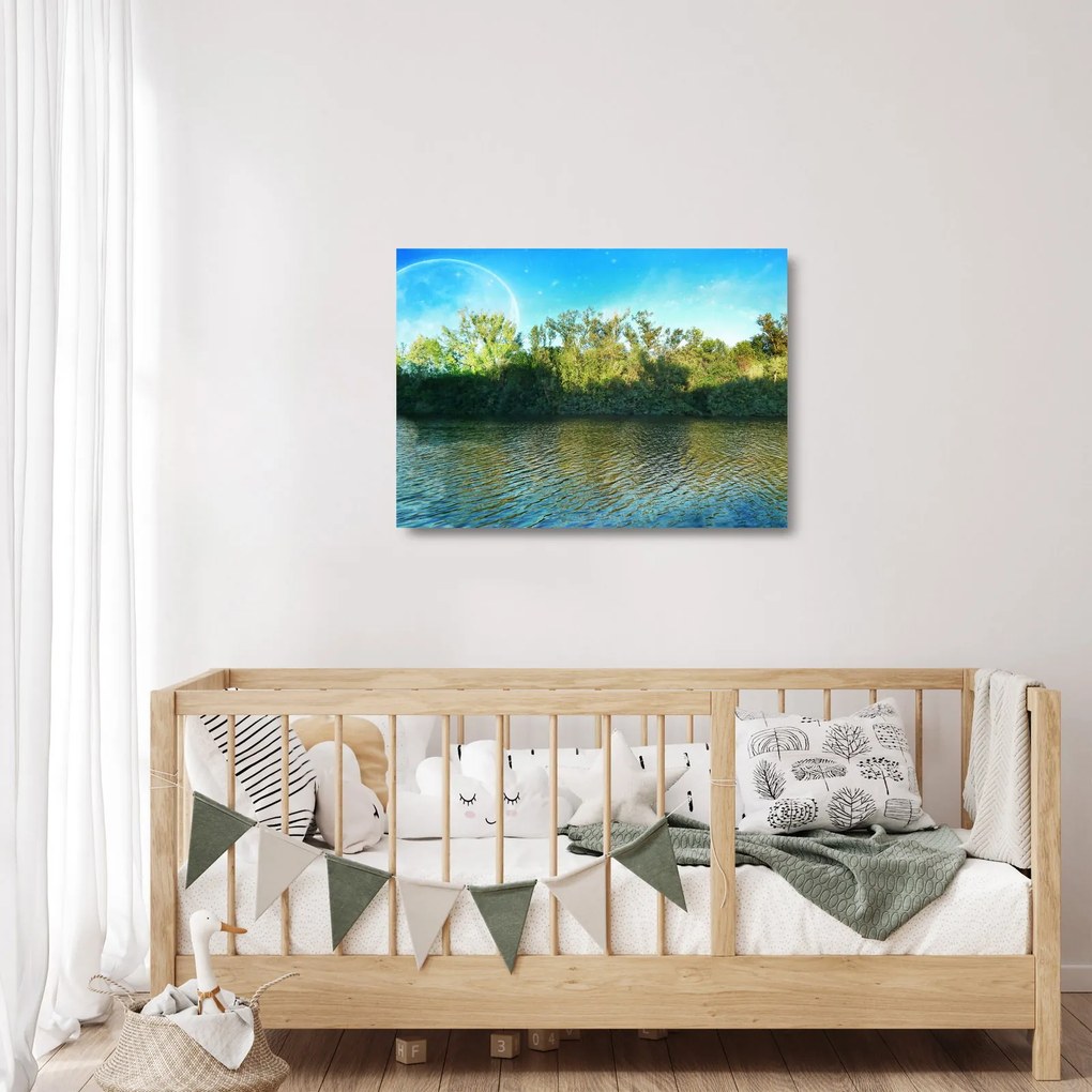 Obraz na szkle - jezioro (70x50 cm)