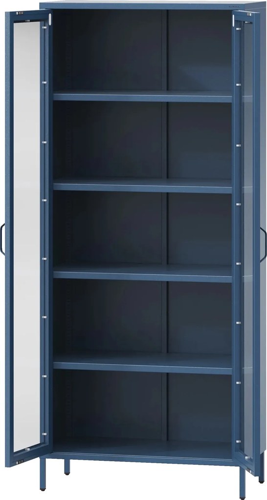 Metalowa witryna wysoka Modern Angelo granatowa