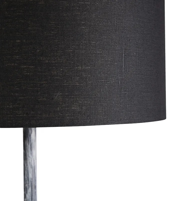 Lampa stojąca szara z czarnym kloszem 50 cm - Simplo Rustykalny / Vintage Oswietlenie wewnetrzne
