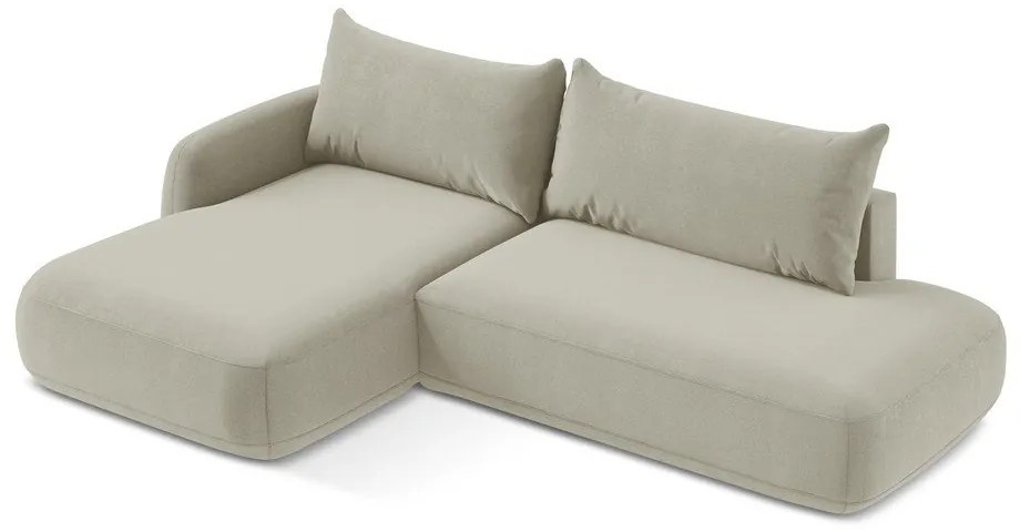 Beżowy rozkładany narożnik (lewostronny/z szezlongiem) Hale – Makamii