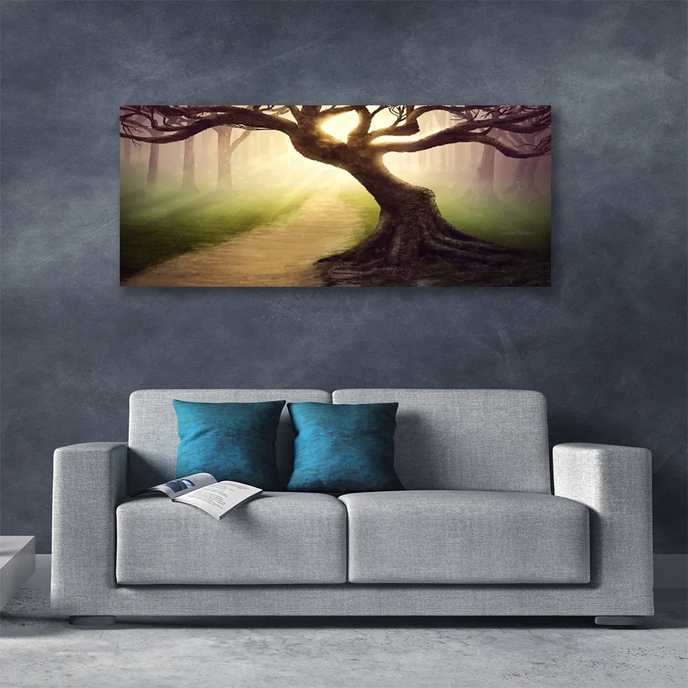 Obraz canvas na ścianę Promienie Słońca w Koronie Drzewa