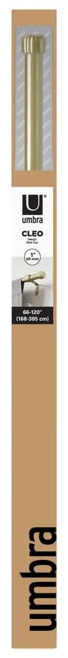 Stalowy regulowany karnisz w kolorze matowego złota 168 - 305 cm Cleo – Umbra