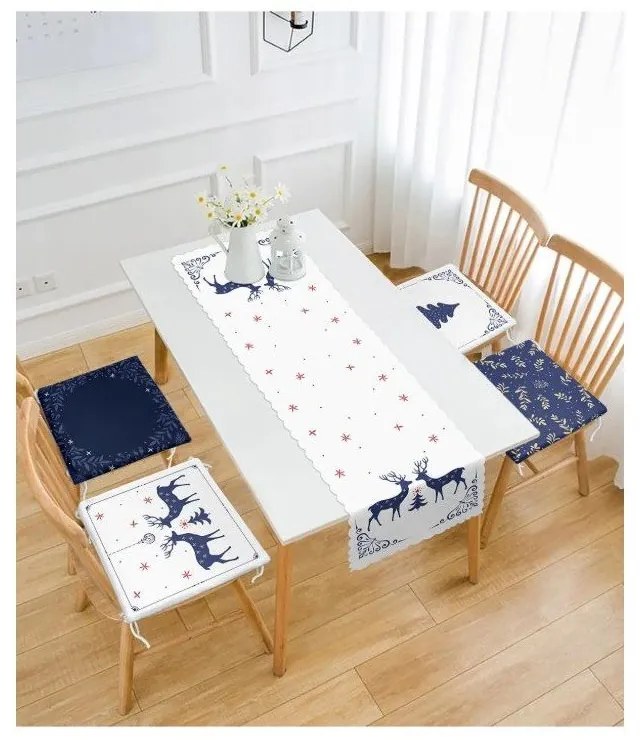 Zestaw poduszek na krzesła i bieżnika 5 szt. Blue Christmas – Mila Home