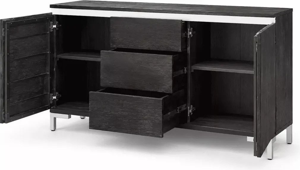 Komoda 160 cm Hiral z litego drewna sheesham z 3 szufladami