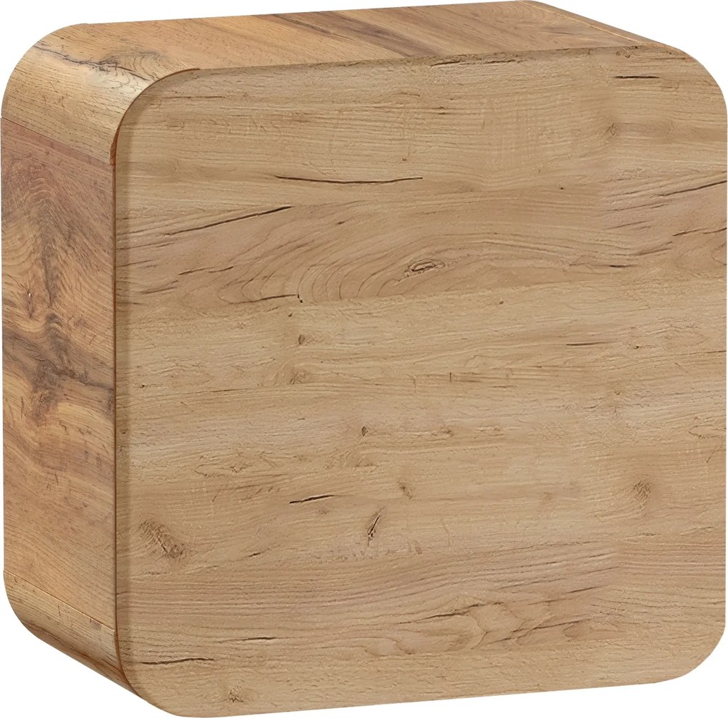 Mała szafka do łazienki pomocnicza Qubik Aruba 831 FSC, dąb craft złoty