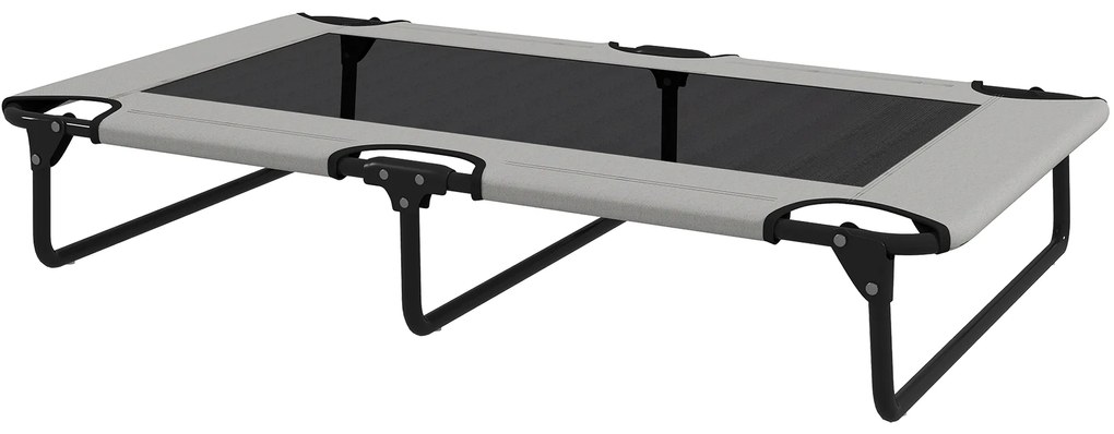 PawHut Przenośne podwyższone legowisko dla psa, podwyższone legowisko dla zwierzęcia z oddychającą siatką, dla dużych psów, Jasnoszary