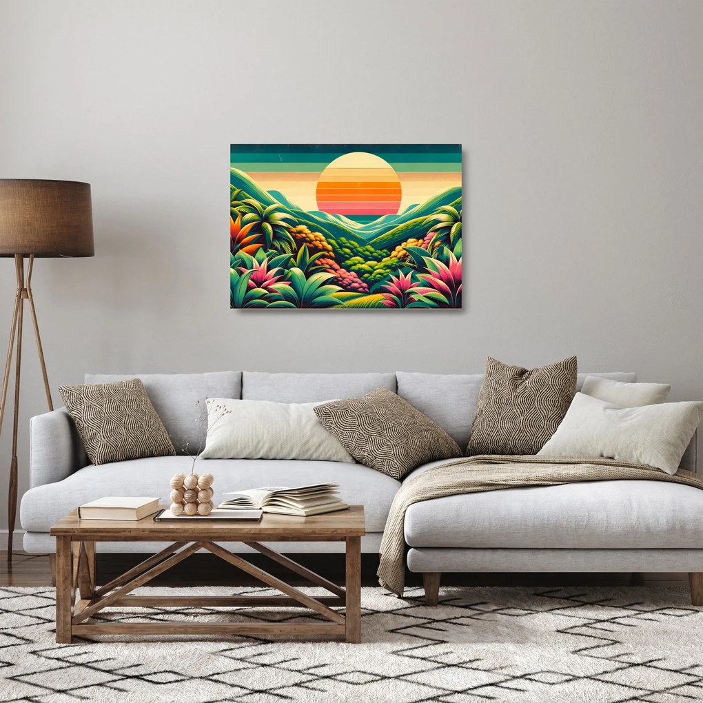 Obraz na szkle - Kolorowy zachód słońca (70x50 cm)