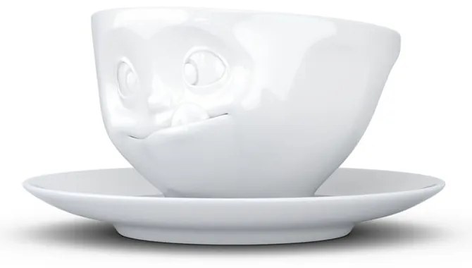 Biała porcelanowa łakoma filiżanka ze spodkiem 58products