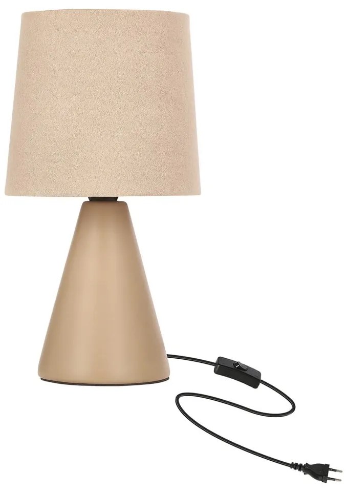 Beżowa lampa stołowa z tekstylnym kloszem (wysokość 24,5 cm) Satti – Candellux Lighting
