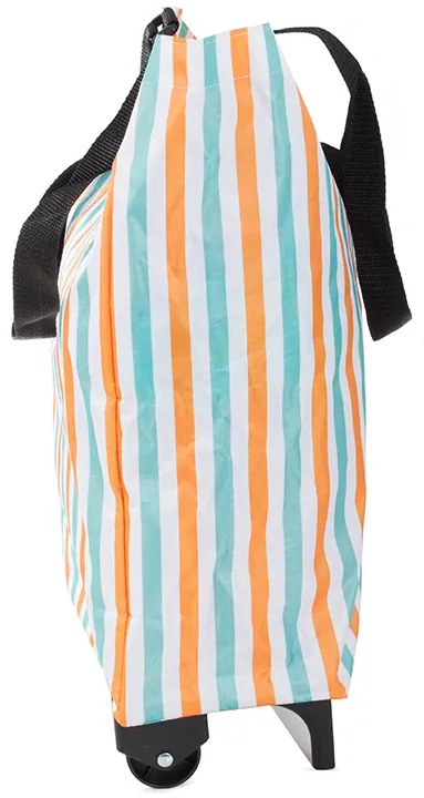 Torba na kółkach STRIPES 49,5x27 cm, biała z paskami