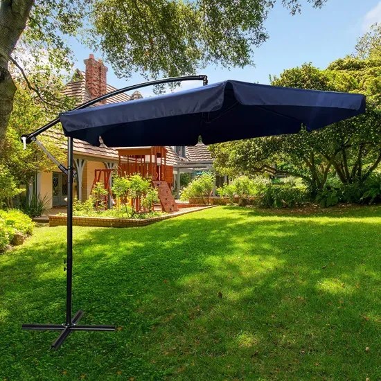 Granatowy parasol ogrodowy z korbką - Epis
