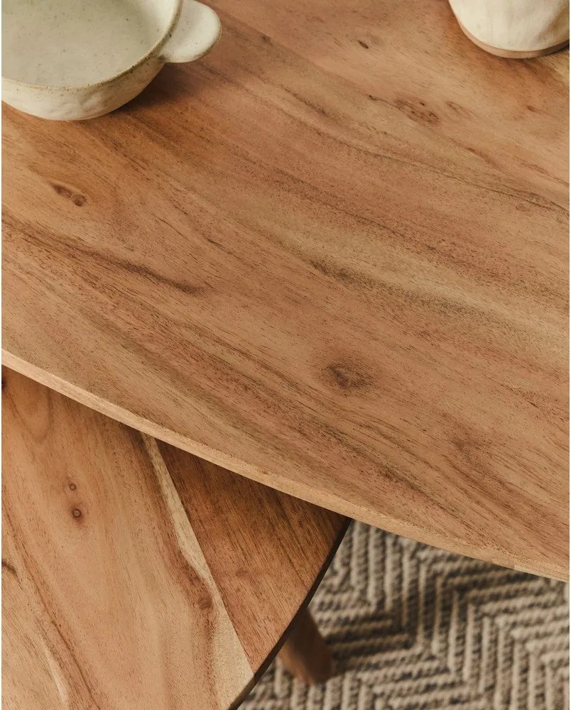 Stoliki z litego drewna akacjowego zestaw 2 szt. 60x61 cm Duvani – Kave Home