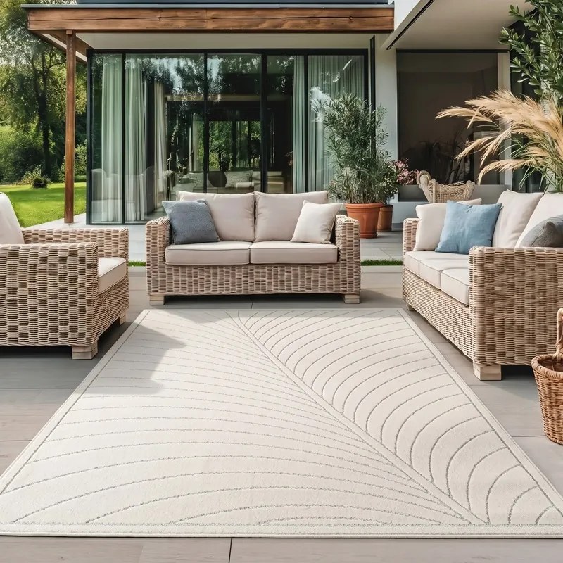 Dywan uniwersalny Nova 3D Liść kremowy 280 cm x 370 cm