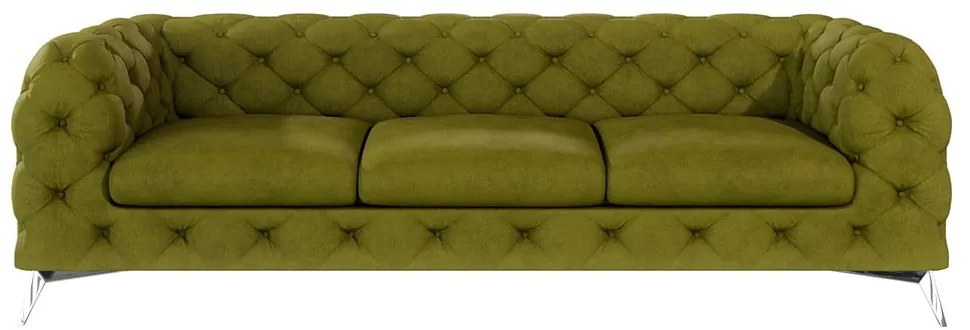 Zielona aksamitna sofa 243 cm Chelsea – Ropez