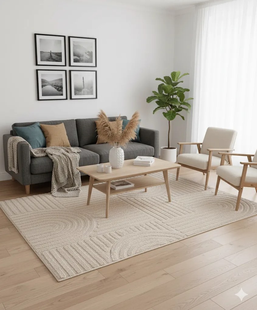 Dywan nowoczesny 3D Arc beżowy 200 cm x 300 cm