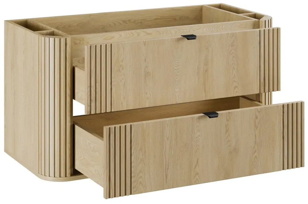 Szafka pod umywalkę OVALIA CREMONA 2S 100cm dąb cremona z umywalką wpuszczaną PURE COMAD