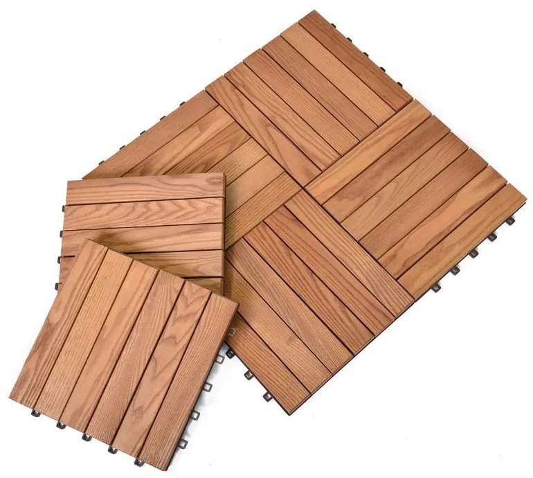 Płytki podłogowe z drewna jesionowego zestaw 6 szt. Rojaplast – Thermowood