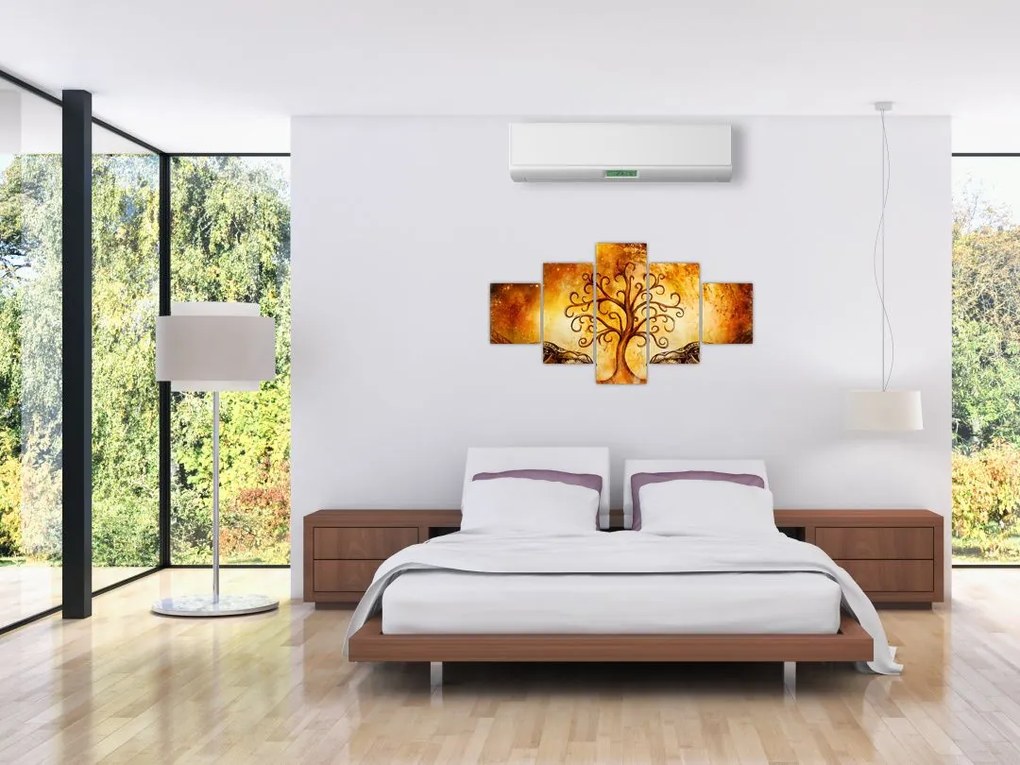 Naturalny abstrakcyjny obraz drzewa (125x70 cm)
