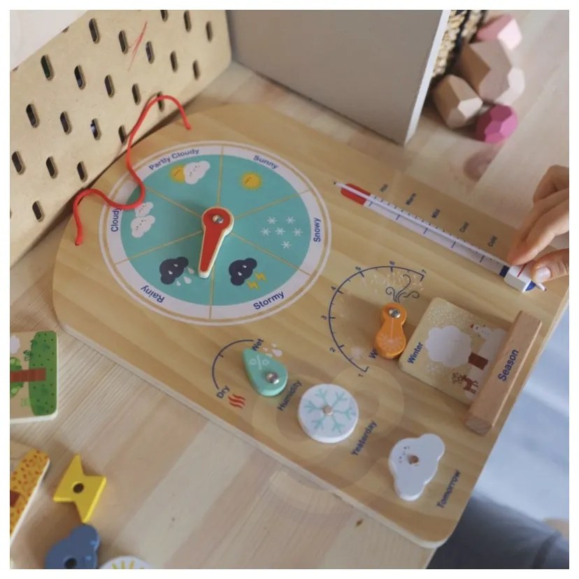 Tooky toy edukacyjne pudełko montessori układanka liczydło tablica pogody 6w1 od 3 lat