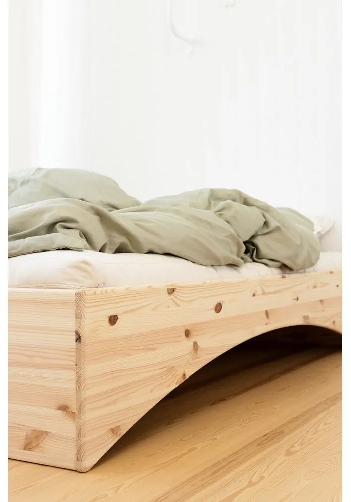 Łóżko dwuosobowe z litego drewna sosnowego bez zagłówka 160x200 cm w naturalnym kolorze Orbit – Karup Design