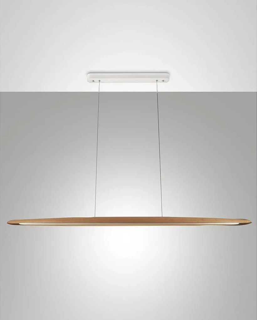 Lampa wisząca Ribot z metalu i drewna dębowego, dioda LED 26 W 3000 K, strumień świetlny 2945 lm, nowoczesny i elegancki design do wnętrz IP20