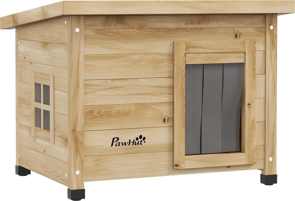 PawHut Domek dla kota, koci domek, kocia jaskinia, odporny na warunki pogodowe, dla kota do 6 kg, 57 x 45 x 43 cm, naturalny