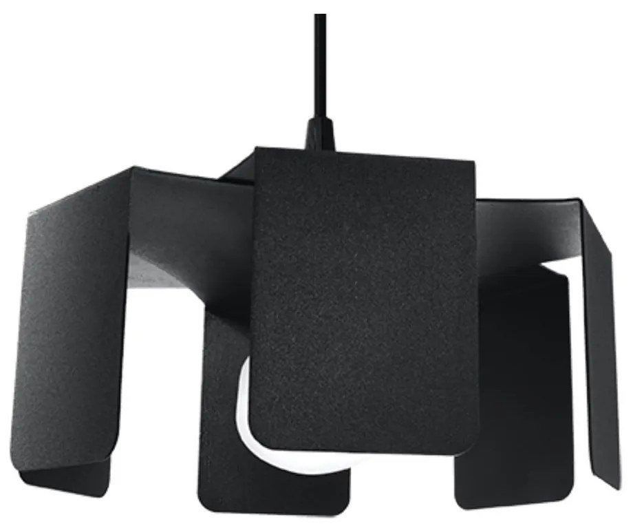 Czarna lampa wisząca z metalowym kloszem ø 24 cm Rossario – Nice Lamps