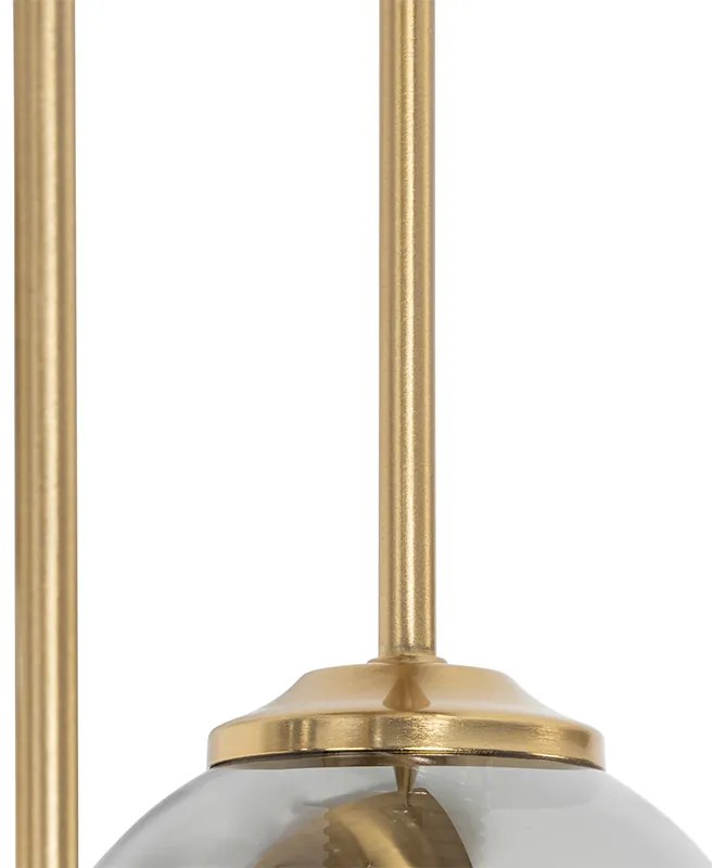 Plafon / Lampy sufitowe art deco złoty 5-źródeł światła z przydymionym szkłem - Athens Rustykalny / Vintage Oswietlenie wewnetrzne