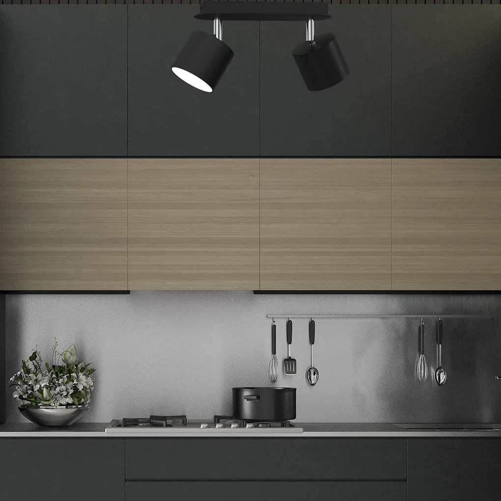 Lampa sufitowa DIXIE BLACK 2xGX53, podwójna, na listwie czarna, kierunkowa