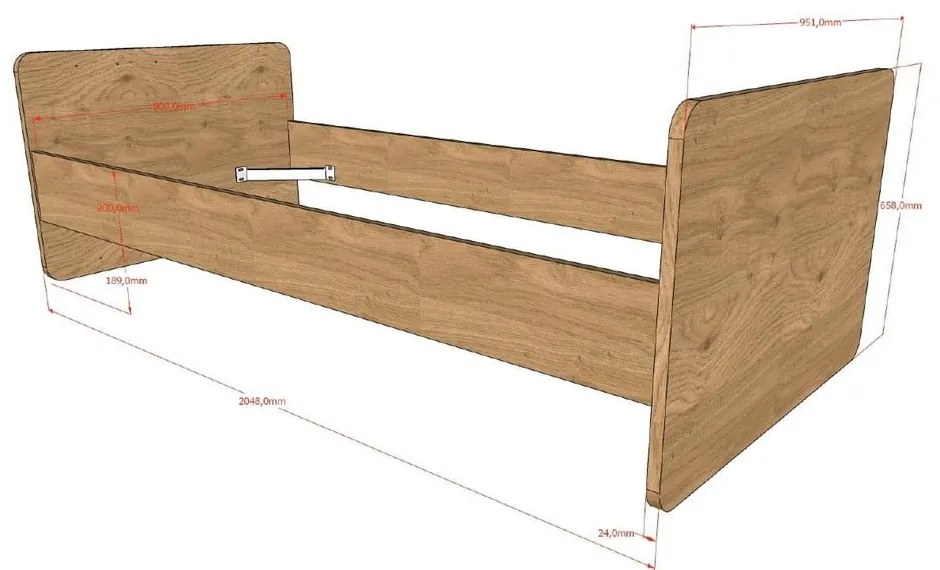 Łóżeczko 60x120 cm Sam – Vipack