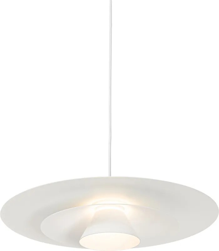 Designerska lampa wisząca biała z wbudowanym LED-em 3-stopniowo ściemnialna - Pauline