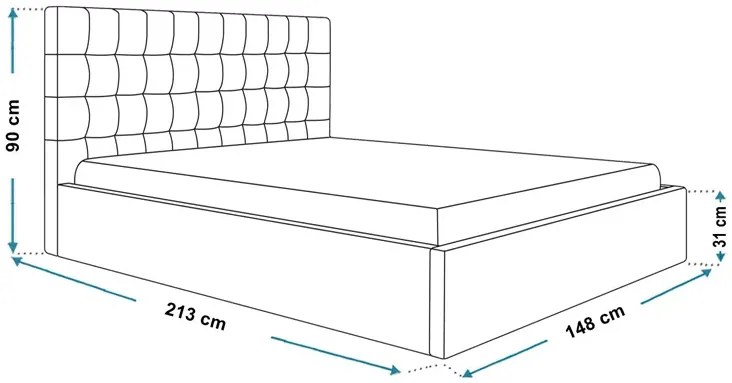 Podwójne łóżko z pojemnikiem 140x200 Pikaro 2X Ogitro 4X