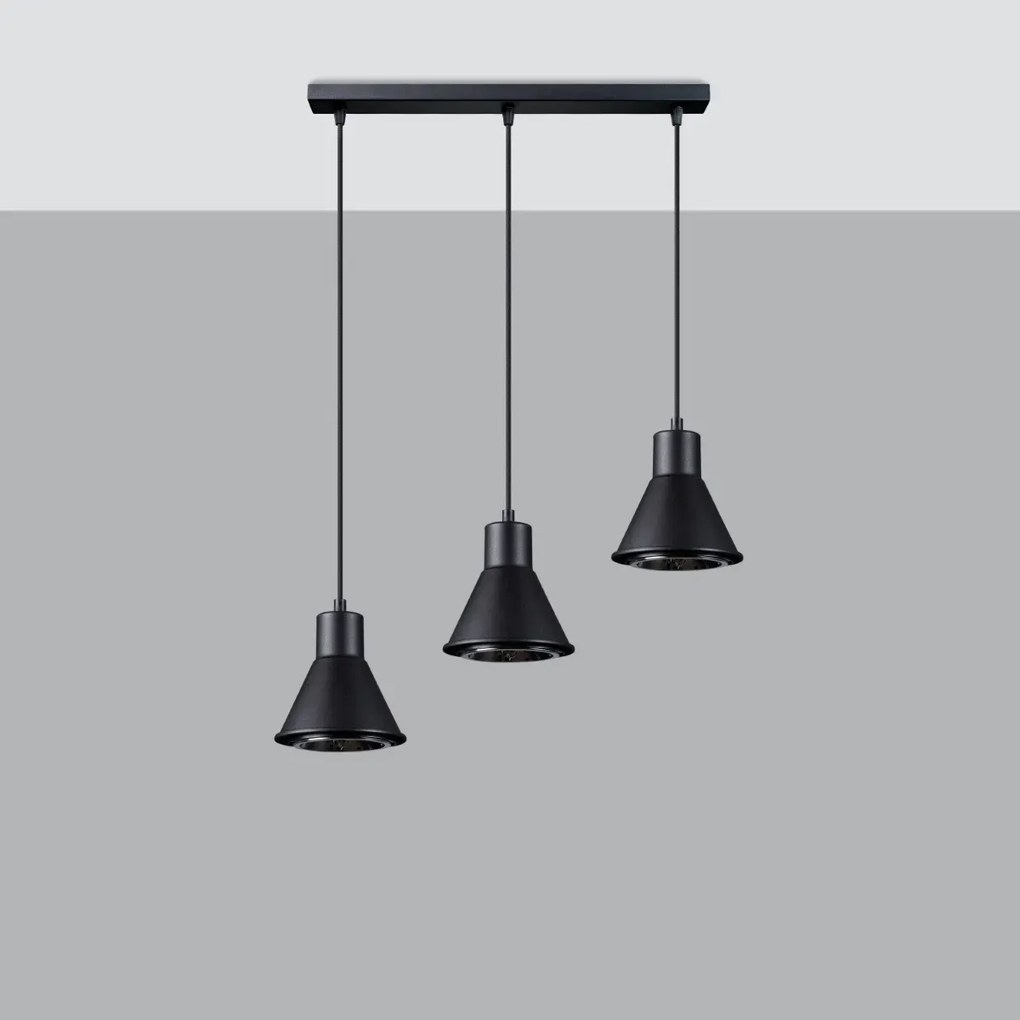 Lampa wisząca TAZILA 3 czarna SOLLUX  LIGHTING