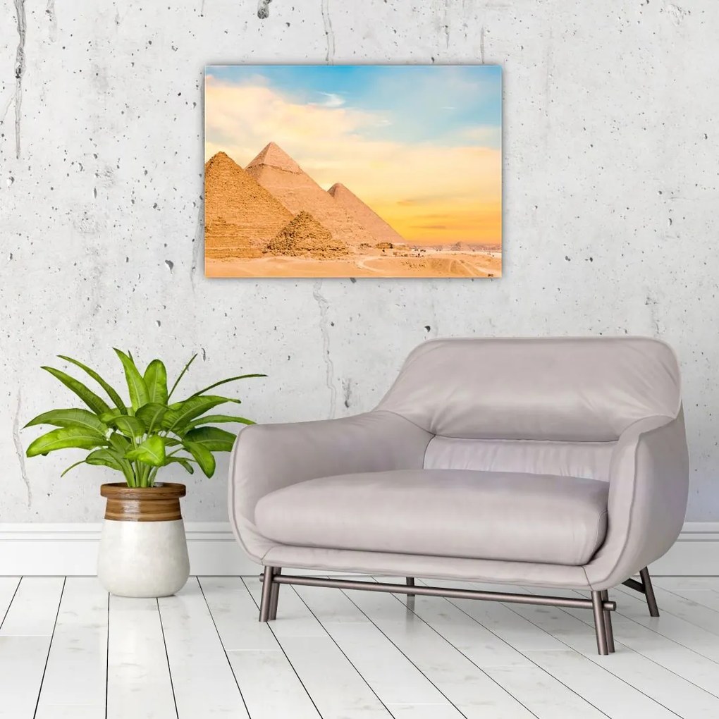 Obraz na szkle egipskich piramid (70x50 cm)