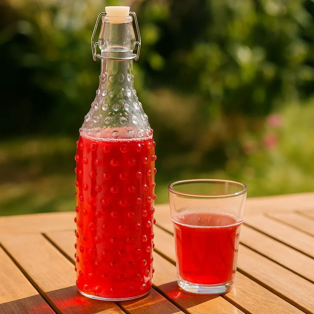 Szklana butelka z zamknięciem typu clip Dots 1 l