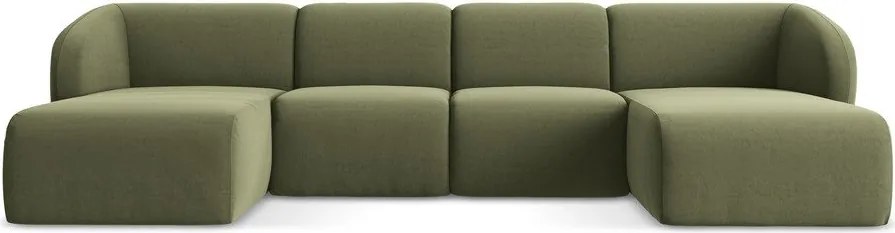 Zielony aksamitny narożnik (w kształcie litery U) Lani – Makamii