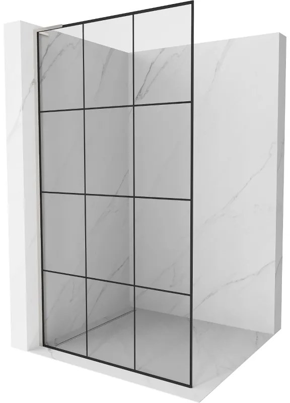 Mexen Kioto L ścianka prysznicowa Walk-in 100 x 200 cm, czarny wzór, nikiel szczotkowany - 800-100-103-97-77