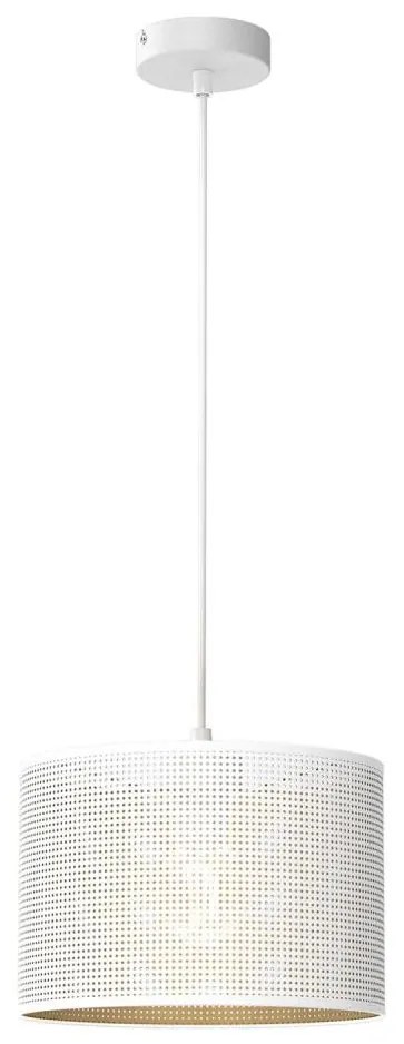 Lampa LOFT SHADE 1xE27/60W/230V pr. 25 cm biała/złota na lince