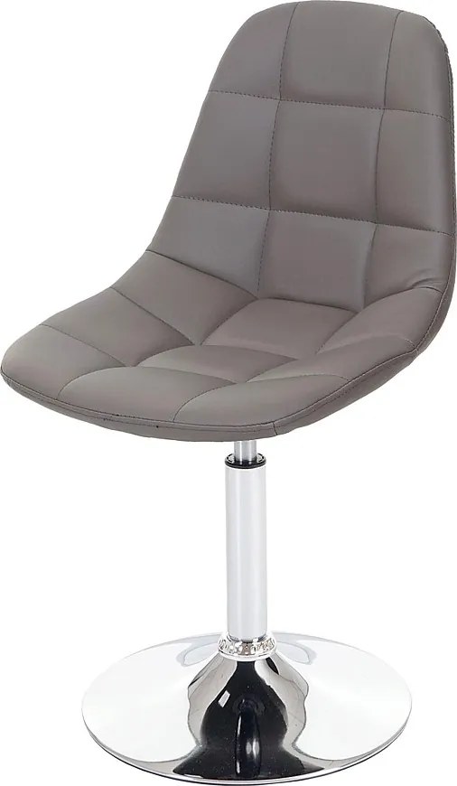 Krzesło do jadalni MCW-A60,  sztuczna skóra taupe-szary, chromowana podstawa