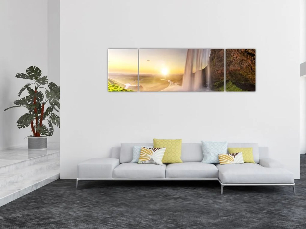 Obraz - Seljalandsfoss od tyłu jaskini (170x50 cm)