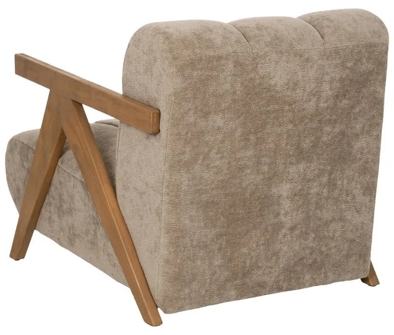 Brązowy fotel z tkaniny szenilowej Birch – Ixia