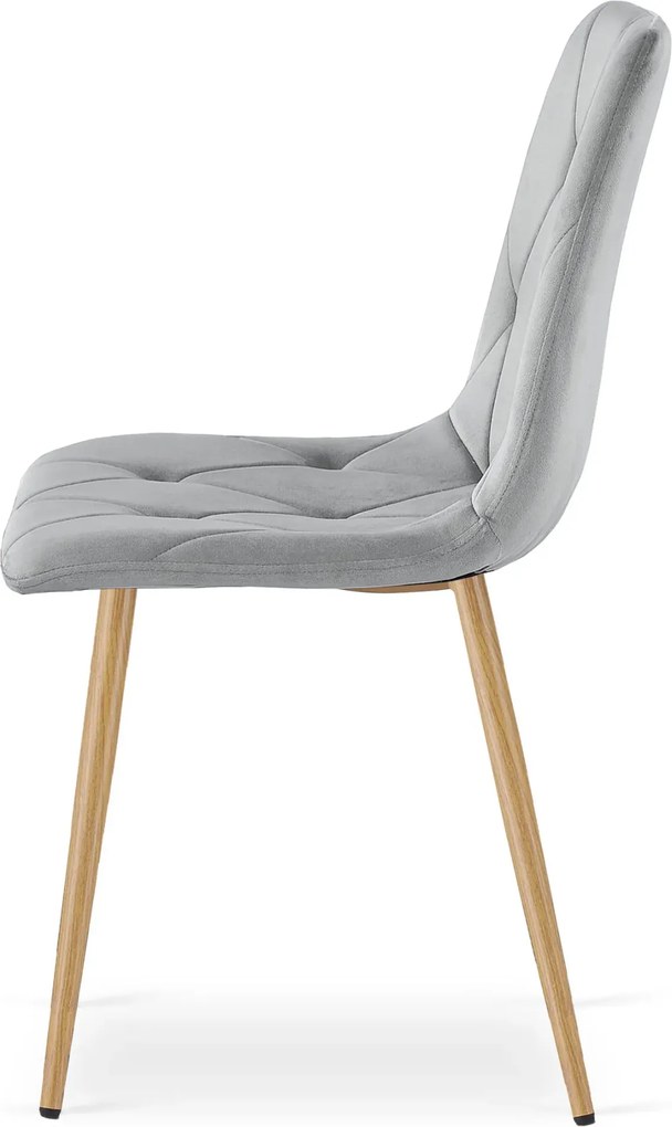 Jasnoszare krzesło metalowe tapicerowane do stołu W8-W40