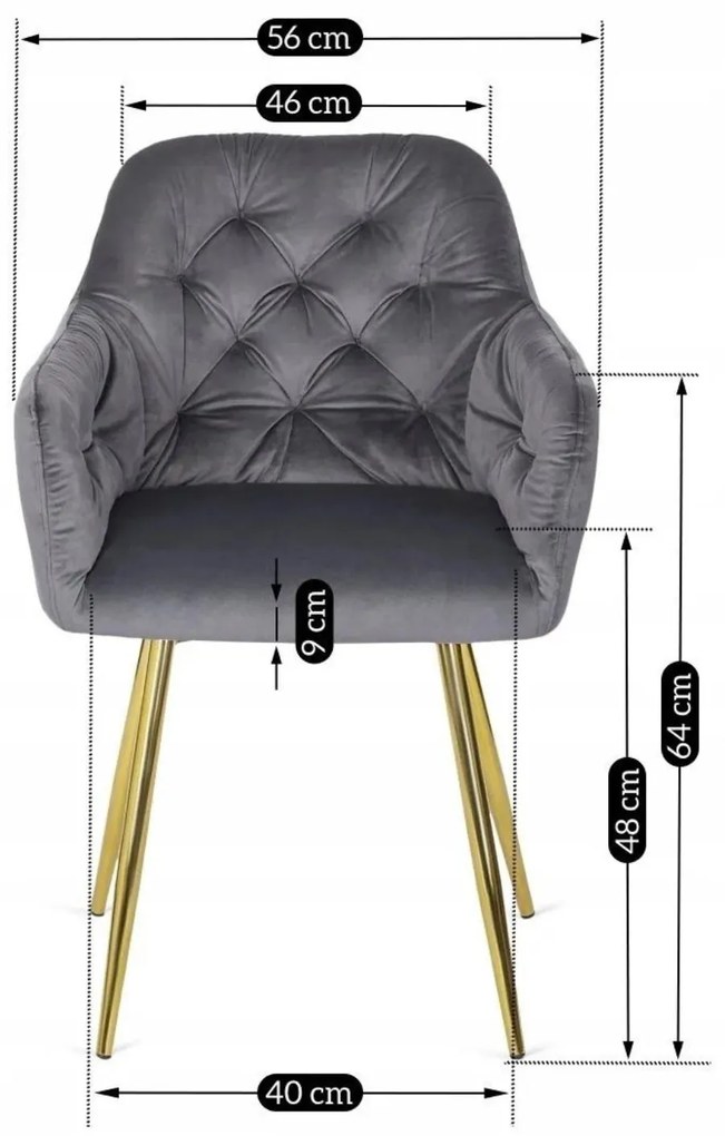 Zestaw Stół Okrągły SALLO 110 cm i 4 Krzesła Tapicerowane RAYA Szare Glamour