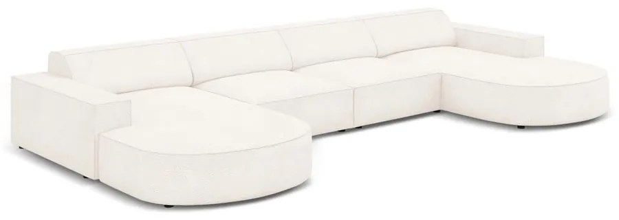 Beżowy narożnik (w kształcie litery "U") z materiału bouclé Jodie – Micadoni Home