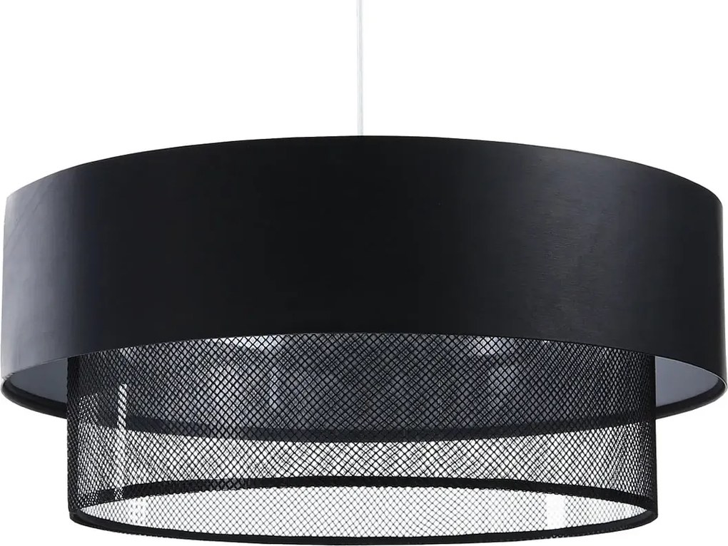 Czarna lampa wisząca nad stół z siatką - S435 D1-G89