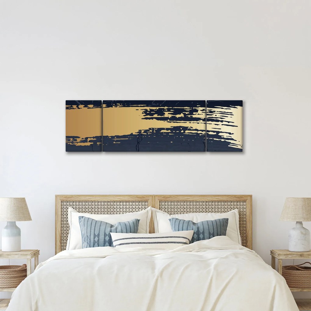 Obraz - Niebiesko-złota abstrakcja N⁰2 (170x50 cm)